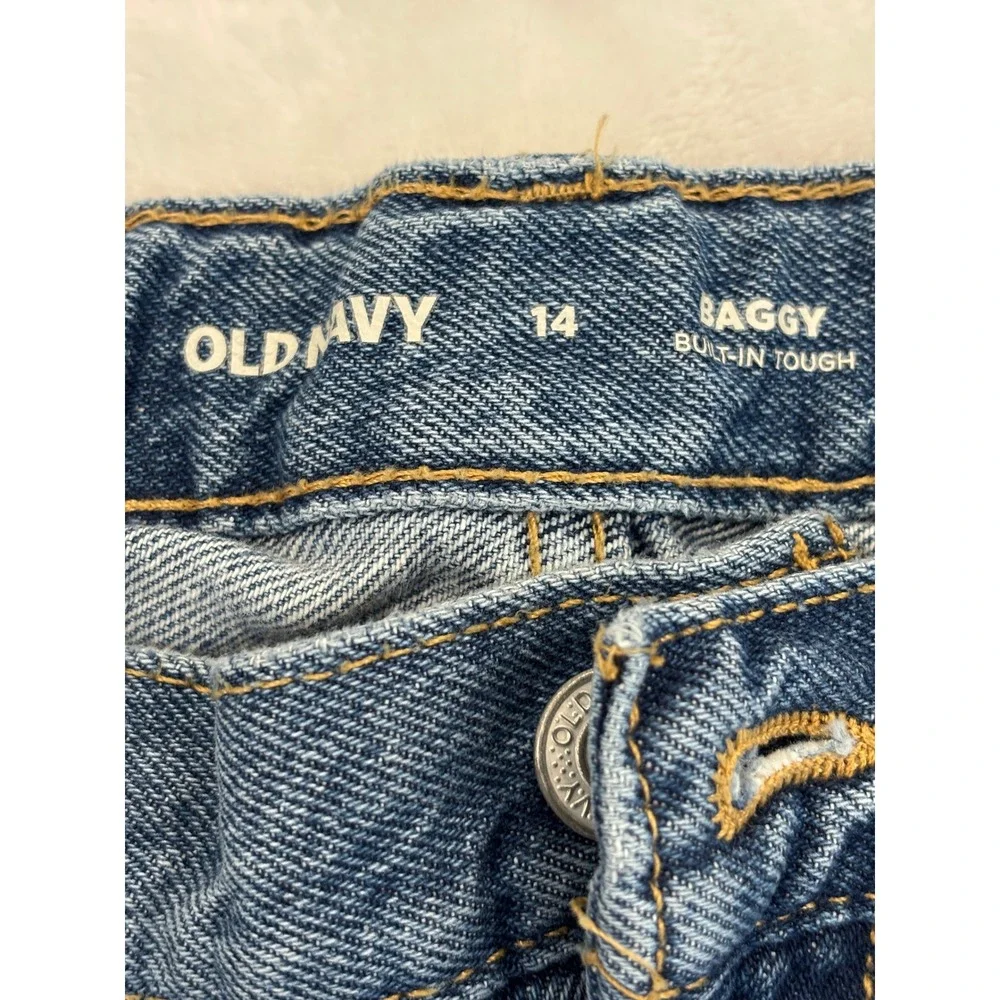 Old Navy Boys Baggy Built-In Tough Denim Shorts Blue Size 14